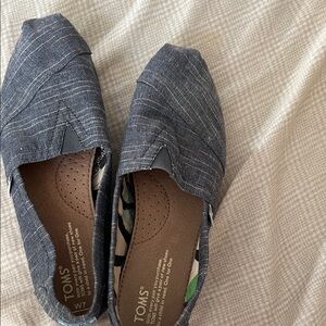 TOMS blue denim  Canvas Slip-Ons